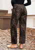 Women's Leopard Print Wide Leg Pants with Drawstring Elastic Waist Casual Loose Trousers for Summer Lounge & Vacation