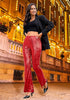 Women's High Shine Wide Leg Trousers Glitter Sequin Evening Pants Clubwear High Waist Glam