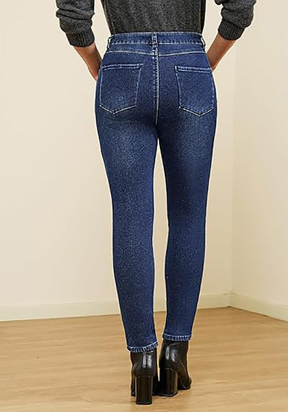 Women's High Waisted Fleece Lined Skinny Jeans Warm Stretch Denim Pants