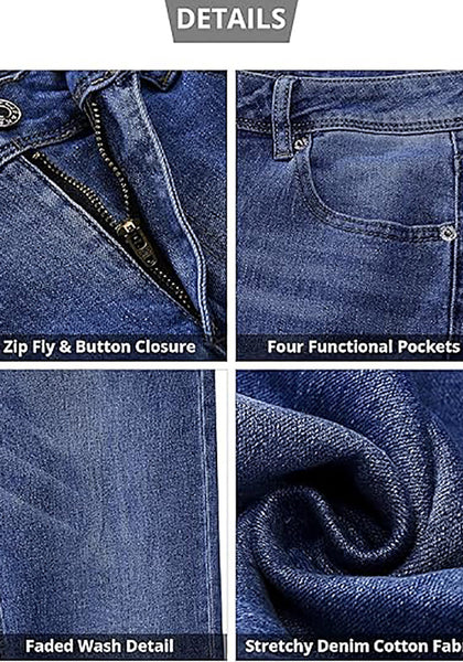 Indigo Skyblue Mid-Waisted Stretchable Straight Leg Denim Jeans