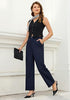 Women's High Waisted Wide Leg Soft Twill Pants Relaxed Fit Patch Pocket Trousers