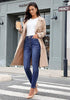Women's High Waisted Darkness Blue Skinny Fleece Lined Denim Jeans