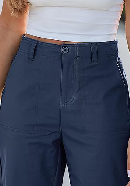 Women's Comfy High Waist Wide Leg Tailored Relaxed Fit Daily Wear Pants