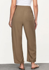 LookbookStore Mocha Brown Women's Casual High Waisted Lightweight Lounge Barrel Cropped Pants Soft Smocked Comfort Wear