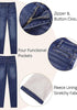 Women's High Waisted Darkness Blue Skinny Fleece Lined Denim Jeans