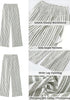 Women’s Striped Wide Leg Pants Causal Elastic High Waist Full Length Trousers with Pockets