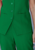 LookbookStore Jolly Green Two Piece Sets for Women Vest Pantsuits Set Structured Fit Functional Pockets Elegant Office Casual Outfits