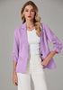 Lavender LookbookStore Women's Crop Sleeves Side Pockets Front Button Short Work Office Blazer Coats