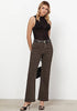 Leopard Mid-Waisted Stretchable Straight Leg Denim Jeans