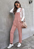 Tawny Orange Women's Casual Stretch Denim Bib Overalls Pants Pocketed Jeans Jumpsuits