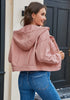 Coral Pink Women's Denim Jackets Vintage Lightweight Cropped Button Down Jacket