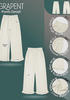 LookbookStore Women Cream White High Waist Linen Pants Wide Leg Ruffle Hem Elastic Waist Cropped Ankle Beach Summer Casual Pants