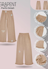 LookbookStore Women Almond High Waist Linen Pants Wide Leg Ruffle Hem Elastic Waist Cropped Ankle Beach Summer Casual Pants