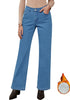 Blue Tides Women's Baggy Denim High Waisted Straight Leg Fleece Lined Winter Pants