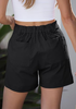 LookbookStore Women Black High Waisted Summer Shorts Casual Dressy Cotton Chino Elastic Waist 5