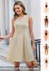 LookbookStore Women's Light Beige Elegant Classy Summer Dresses 2026 Spring A Line Business Casual Work Graduation Cocktail Short Dress