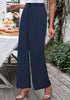 Navy Blue Women's High Waisted Wide Leg Business Work Pants