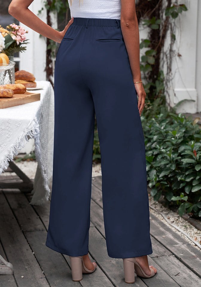 Casual Plain Cargo Pants Navy Blue Women's Pants (Women's) - Walmart.com