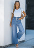 Classic Blue Women's High Waisted Straight Leg Wide Leg Y2K Jeans Pants