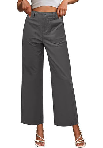 Women's Comfy High Waist Wide Leg Tailored Relaxed Fit Daily Wear Pants