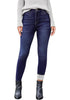 Women's High Waisted Indigo Skyblue Skinny Fleece Lined Denim Jeans