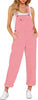 Womens Pink Icing Overalls Denim Stretch Straight Leg Jeans Overall Regular Fit Bib Jean Jumpsuits Comfy Adjustable Straps