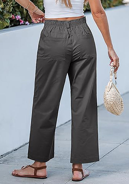 Women's Comfy High Waist Wide Leg Tailored Relaxed Fit Daily Wear Pants