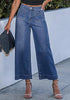 Women's High Waisted Wide Leg Cropped Denim Jeans Fashion Casual Jeans