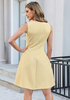LookbookStore Women's Pastel Yellow Elegant Classy Summer Dresses 2026 Spring A Line Business Casual Work Graduation Cocktail Short Dress