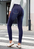 Women's High Waisted Indigo Skyblue Skinny Fleece Lined Denim Jeans