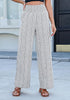 Women’s Striped Wide Leg Pants Causal Elastic High Waist Full Length Trousers with Pockets