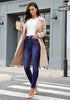 Women's High Waisted Indigo Skyblue Skinny Fleece Lined Denim Jeans