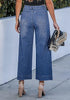 Women's High Waisted Wide Leg Cropped Denim Jeans Fashion Casual Jeans