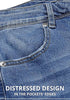 Bay Blue Mid-Waisted Stretchable Straight Leg Denim Jeans