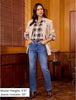 Timeless Blue High Waist Denim Pants Straight Leg Comfort Stretch Jeans Full Length Jeans with Pockets Casual
