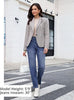 Timeless Blue High Waist Denim Pants Straight Leg Comfort Stretch Jeans Full Length Jeans with Pockets Casual