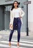 Women's High Waisted Indigo Skyblue Skinny Fleece Lined Denim Jeans