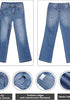 Bay Blue Mid-Waisted Stretchable Straight Leg Denim Jeans