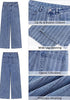 High Waisted Striped Wide Leg Jeans for Women Vintage Denim Loose Fit Casual Pants