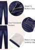 Women's High Waisted Indigo Skyblue Skinny Fleece Lined Denim Jeans