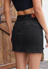 LookbookStore True Black High Waist Jean Skorts for Women, Bow Decor Stretch Denim Mini Skirt with Built-in Shorts, Casual Country Concert Wear
