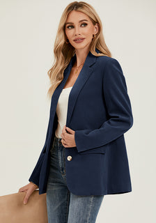 Toffee Women's Classic Twill Loose Fit Business Casual Blazer – Lookbook  Store