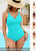 One Piece Swimsuit for Women Front Crisscross Ruched Adjustable Straps Padded Cups Swimming Suits