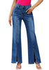 Classic Blue Women's Brief High Waisted Flex Breathable Straight Leg Denim Pant