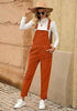 Rust Womens Overalls Corduroy Bib Adjustable Straps Fashion Jumpsuit Overall for Women with Pocket