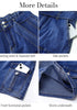 Classic Blue Women's High Waisted Denim Jean Skorts With Pocket Elastic PaperBag Waist Skorts