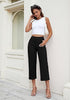 Always Black Women's Denim Capri Elastic Waist High Waist Pant Pocket