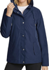 LookbookStore Women's Navy Blue Waterproof Lightweight Rain Jacket, Adjustable Hood Windbreaker Rain Coat for Hiking & Travel