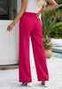 Hot Pink Women's Stretch Business Casual High Waisted Work Office Wide Leg Trouser Pants