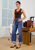 Classic Blue Women's Fashionable High Waisted Wide Leg Jeans Casual Jeans Versatile for Commuting